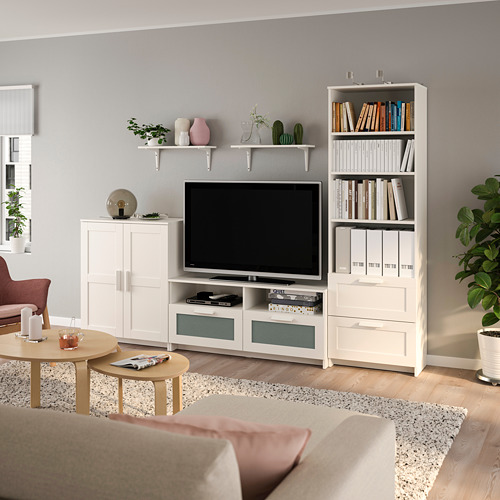 BRIMNES/BURHULT - TV storage combination, white | IKEA Taiwan Online - PE803957_S4