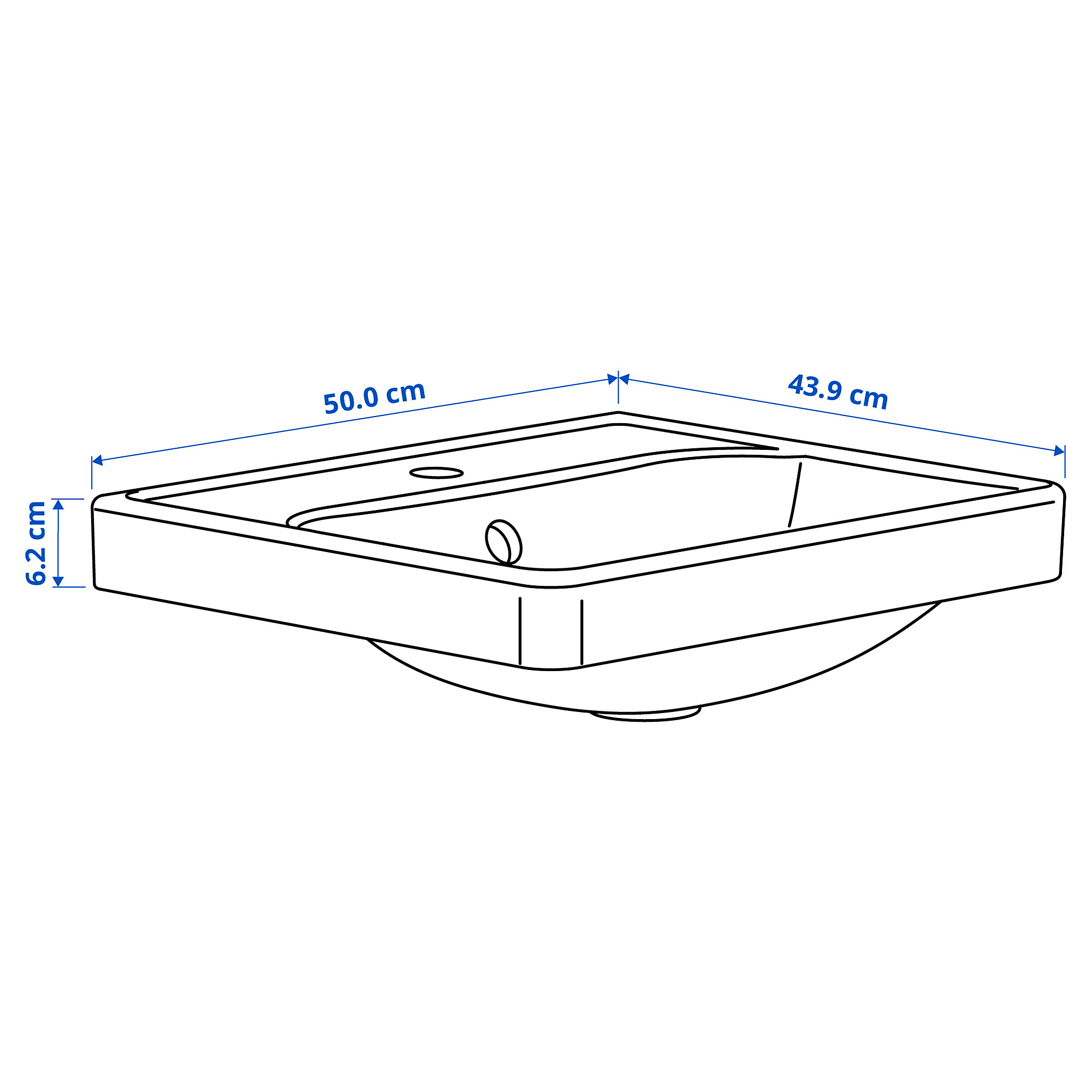 ORRSJÖN semi-recessed wash-basin