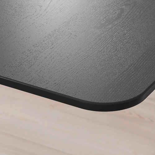 BEKANT - corner desk right sit/stand, black stained ash veneer white | IKEA Taiwan Online - PE714450_S4