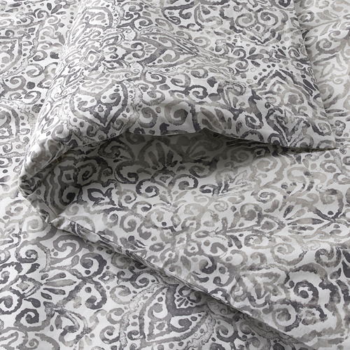 ÄNGSKLOCKA - duvet cover and pillowcase, white/grey | IKEA Taiwan Online - PE804019_S4