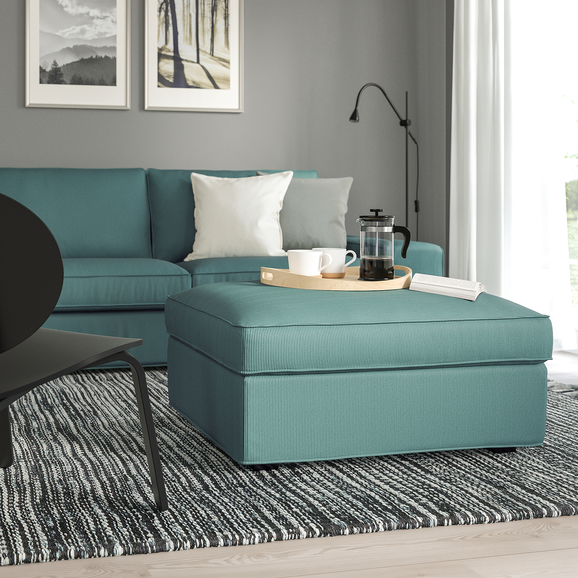 KIVIK footstool with storage