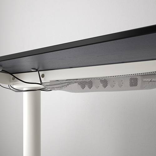 BEKANT - corner desk right sit/stand, black stained ash veneer white | IKEA Taiwan Online - PE714562_S4