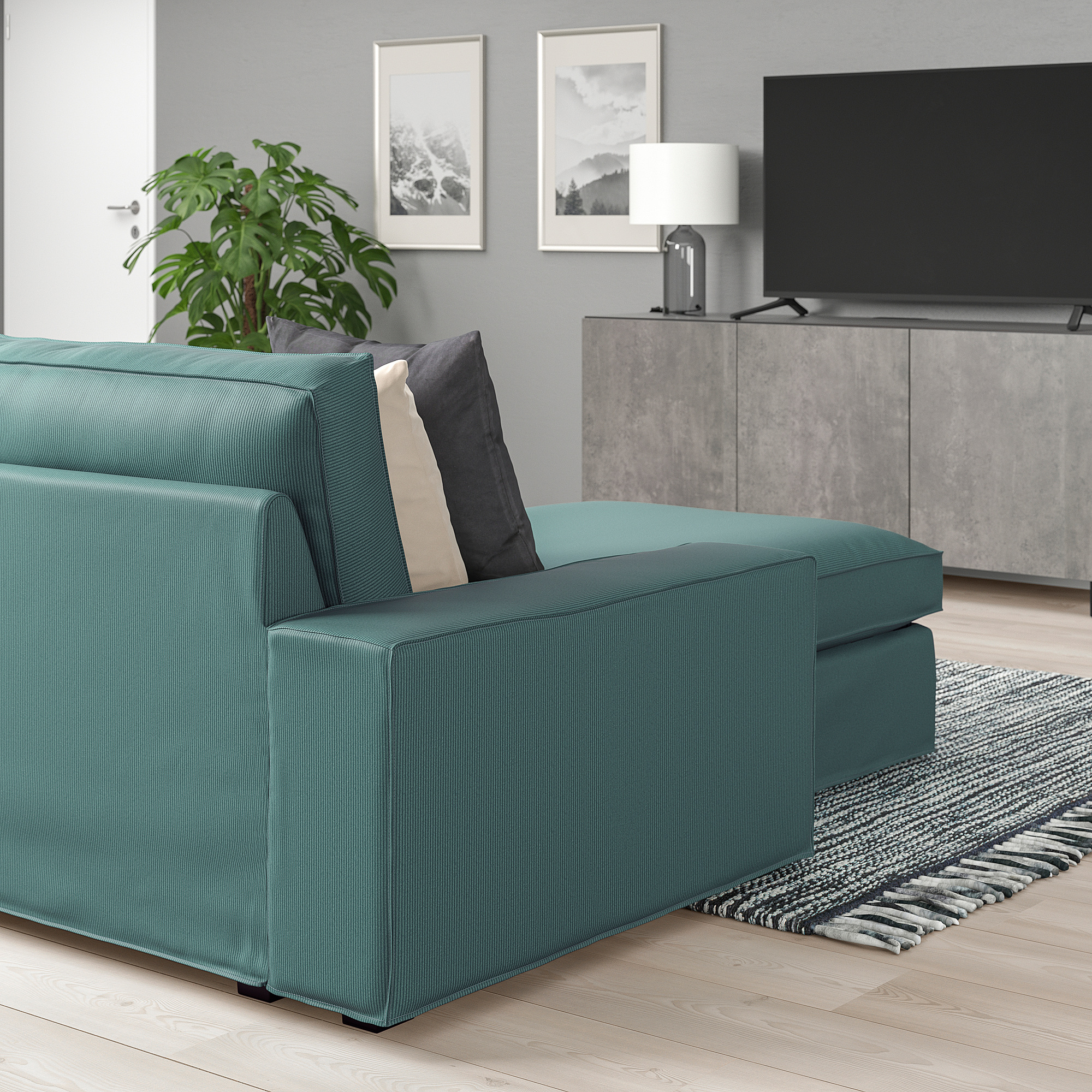 KIVIK 3-seat sofa with chaise longue