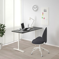 BEKANT - 書桌/工作桌, 實木貼皮, 染白橡木/白色 | IKEA 線上購物 - PE740539_S3