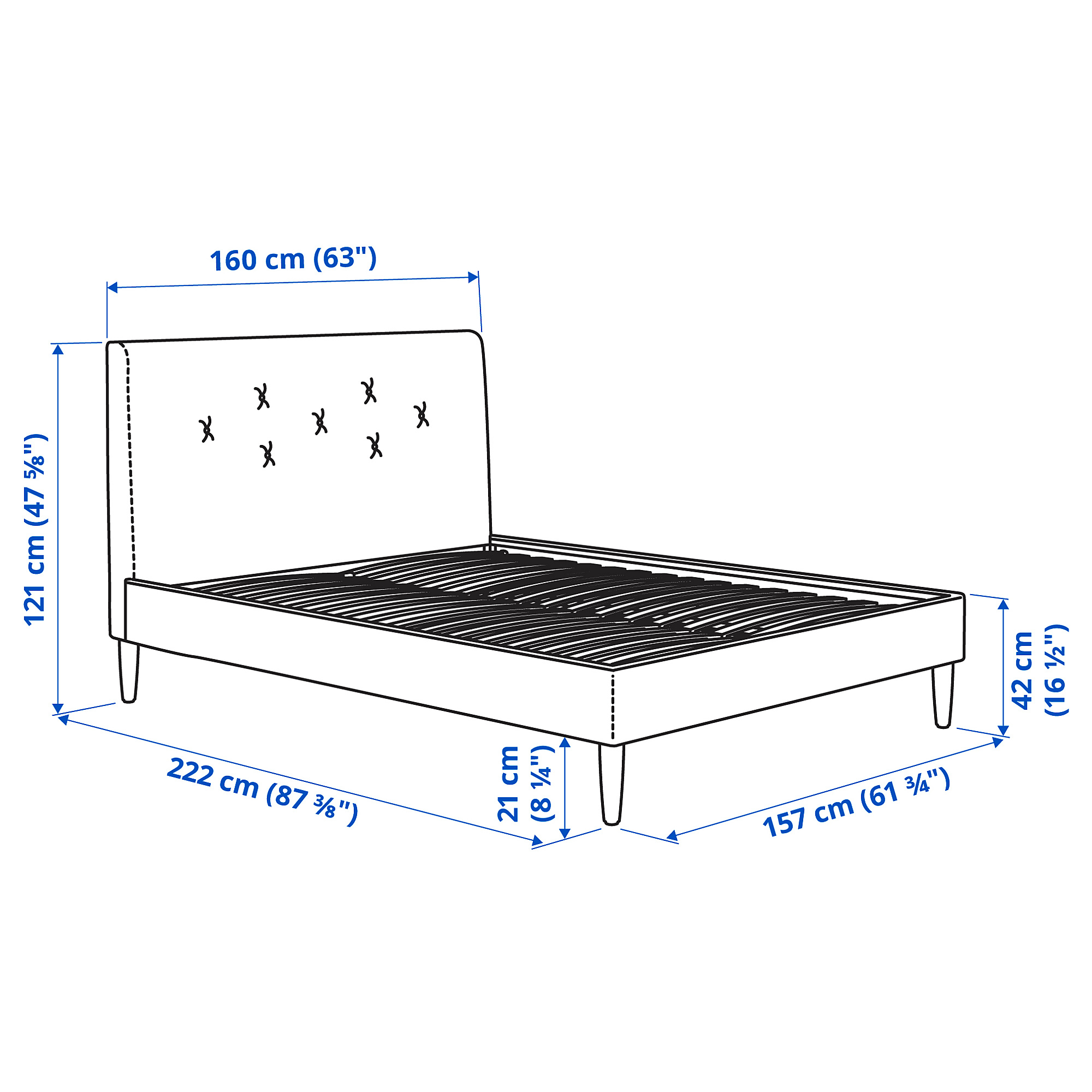 IDANÄS upholstered bed frame