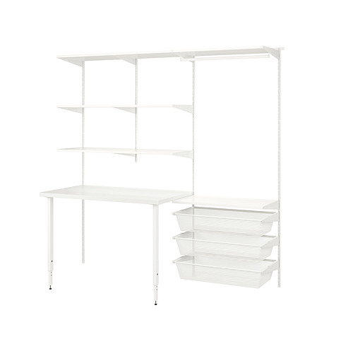 BOAXEL/LAGKAPTEN - wardrobe combination with table top, white, 207x62x201 cm | IKEA Taiwan Online - PE848138_S4
