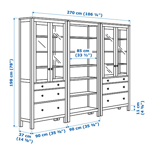 HEMNES storage combination w doors/drawers