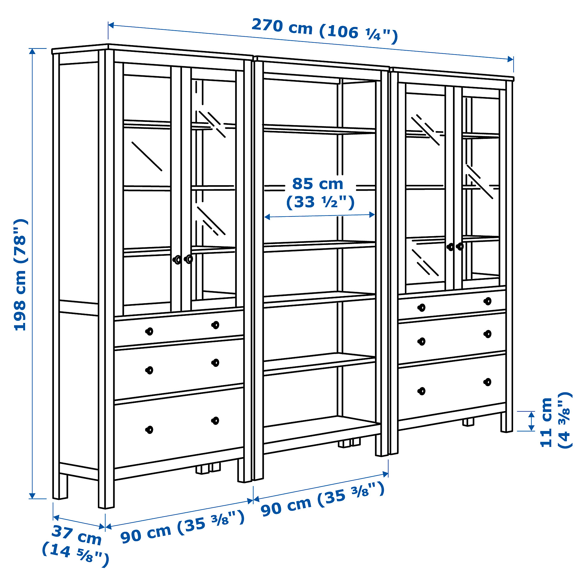 HEMNES storage combination w doors/drawers