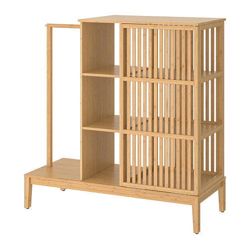 NORDKISA - open wardrobe with sliding door, bamboo, 120x123 cm | IKEA Taiwan Online - PE748763_S4