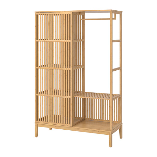 NORDKISA - open wardrobe with sliding door, bamboo, 120x186 cm | IKEA Taiwan Online - PE748766_S4