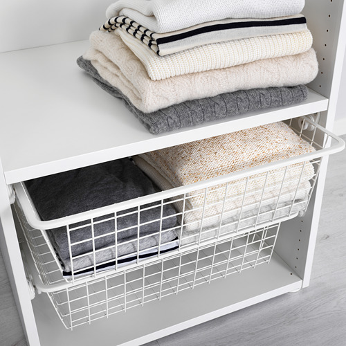 HJÄLPA - wire basket with pull-out rail, white | IKEA Taiwan Online - PE630616_S4