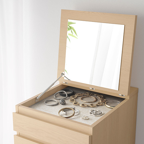 MALM - 抽屜櫃/6抽, 實木貼皮, 染白橡木/鏡面 | IKEA 線上購物 - PE848206_S4