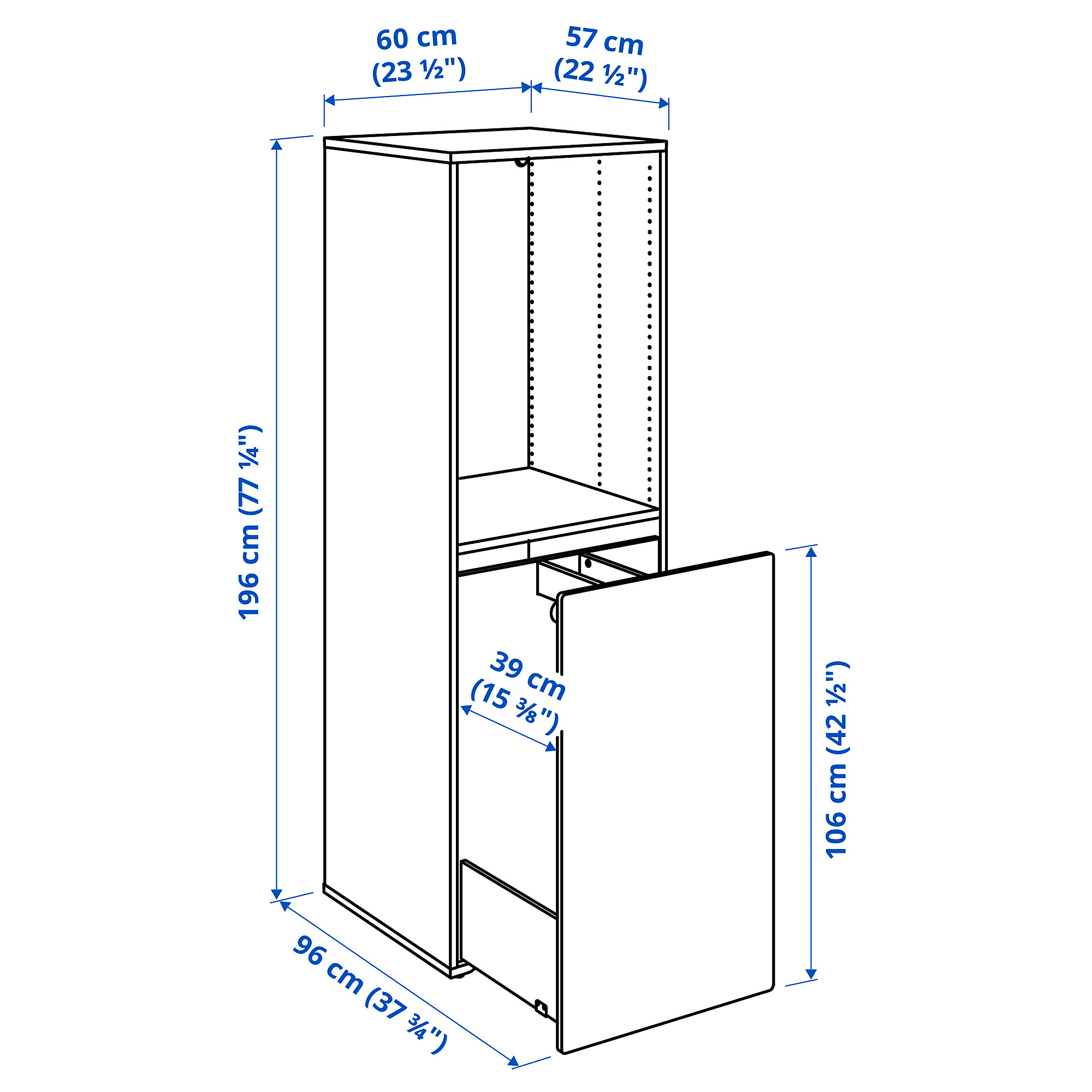 SMÅSTAD wardrobe with pull-out unit