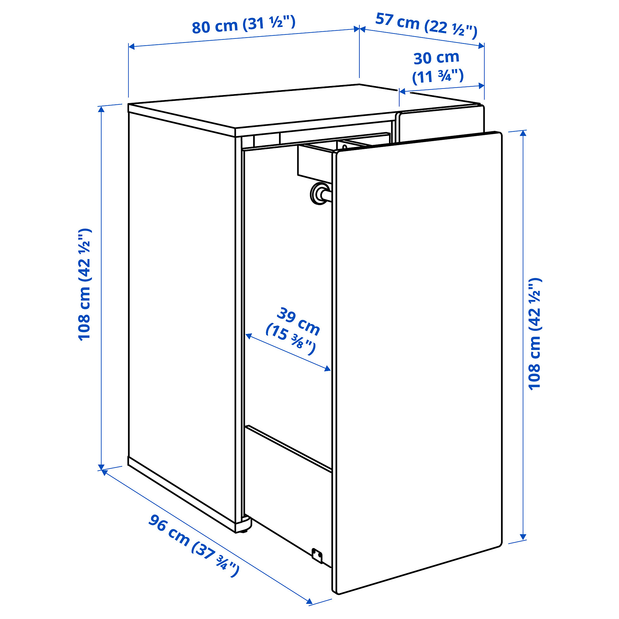 SMÅSTAD wardrobe with pull-out unit