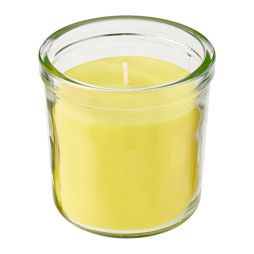 BLODHÄGG scented candle in glass