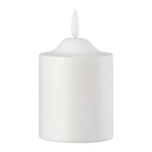 SMÅLOM - LED柱狀燭燈，電池式 白色，9 公分 | IKEA 線上購物 - PE992070_S4