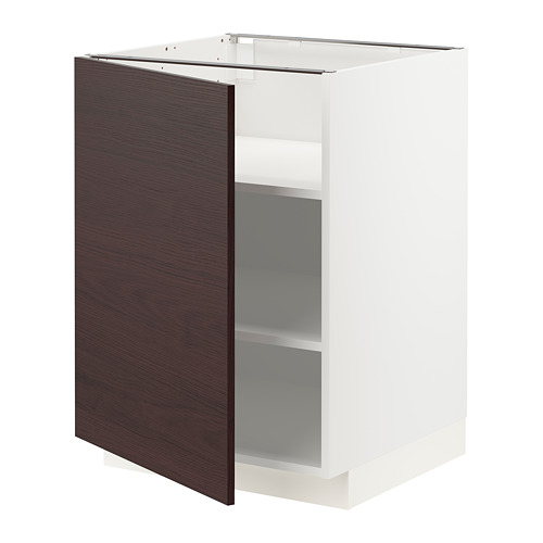 METOD - base cabinet with shelves, white Askersund/dark brown ash effect | IKEA Taiwan Online - PE780779_S4