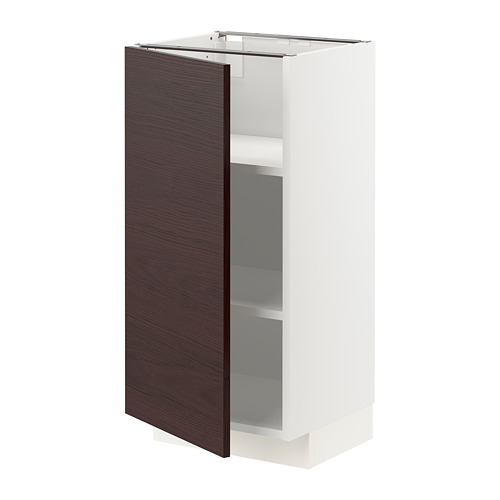 METOD - 底櫃附層板, 白色 Askersund/深棕色 梣木紋 | IKEA 線上購物 - PE780789_S4