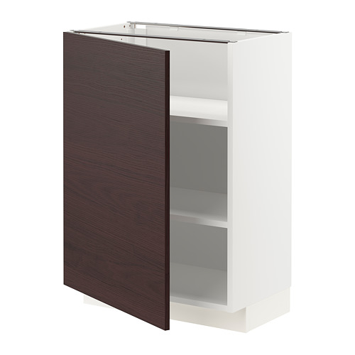 METOD - base cabinet with shelves, white Askersund/dark brown ash effect | IKEA Taiwan Online - PE780756_S4