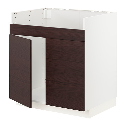 METOD - HAVSEN雙槽水槽底櫃, 白色 Askersund/深棕色 梣木紋 | IKEA 線上購物 - PE780814_S4