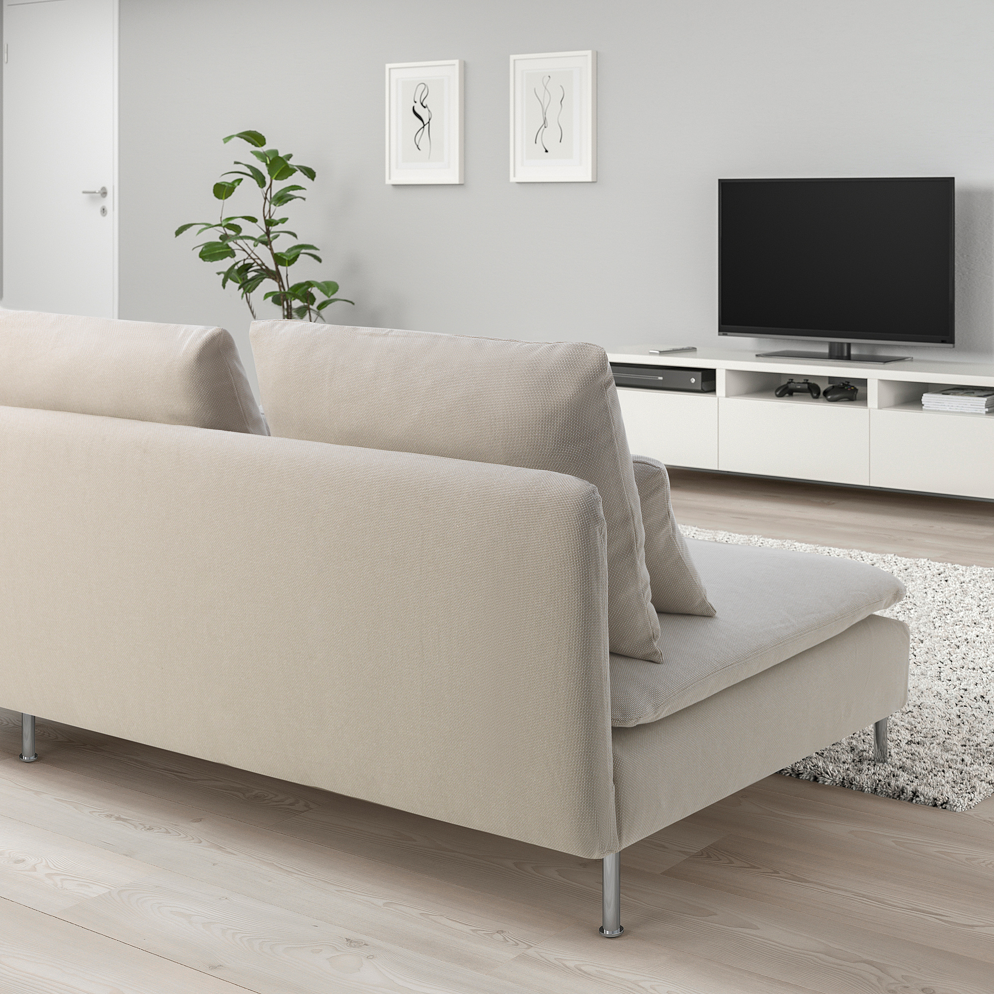 SÖDERHAMN compact 3-seat sofa with open end