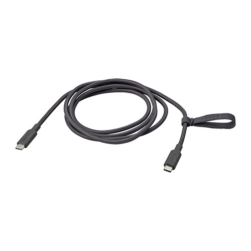 RUNDHULT - USB-C to USB-C, dark grey, 1.5 m/100 W | IKEA Taiwan Online - PE924936_S4