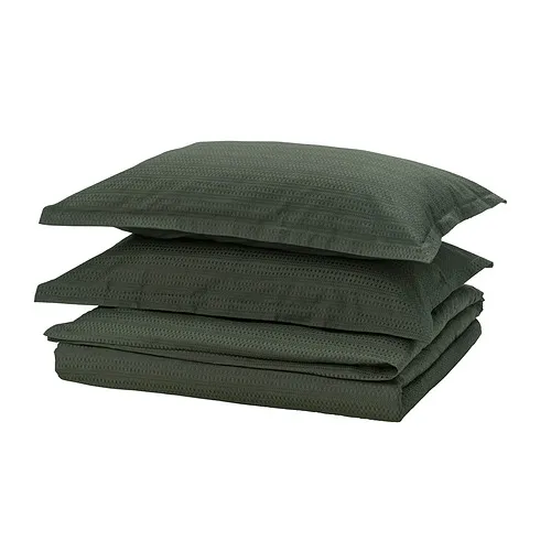 LUKTVICKER - 被套附2個枕頭套，深綠色，200x200/50x80 公分 | IKEA 線上購物 - PE992132_S4
