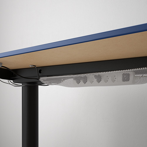 BEKANT - corner desk right sit/stand, linoleum blue/black | IKEA Taiwan Online - PE714553_S4