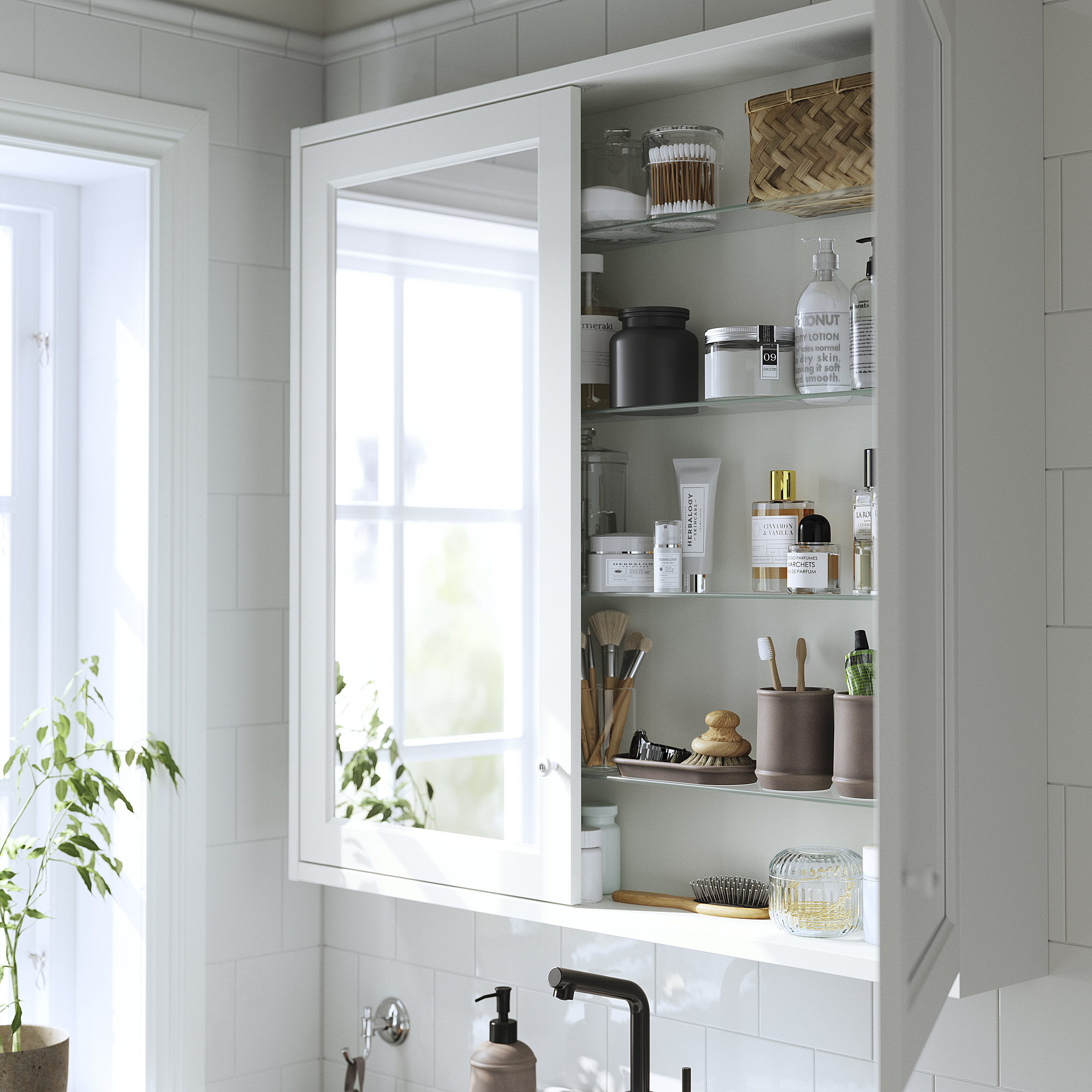 TÄNNFORSEN mirror cabinet with doors