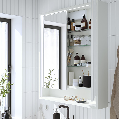 FAXÄLVEN mirror cabinet w built-in lighting