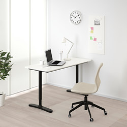 BEKANT - 書桌/工作桌, 黑色/實木貼皮 梣木/黑色 | IKEA 線上購物 - PE740519_S3