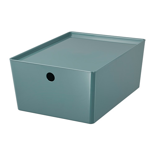 KUGGIS - 附蓋收納盒 26x35x15公分, 土耳其藍 | IKEA 線上購物 - PE804743_S4