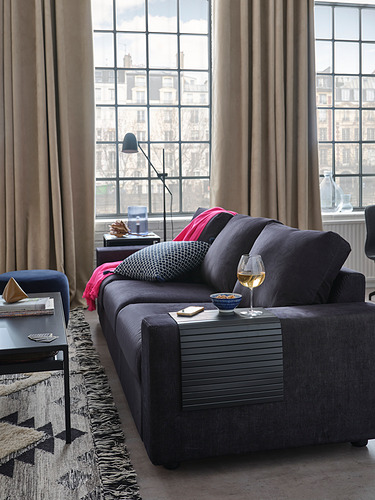 VIMLE - 三人座沙發, 有寬敞扶手/Saxemara 黑藍色 | IKEA 線上購物 - PH178074_S4