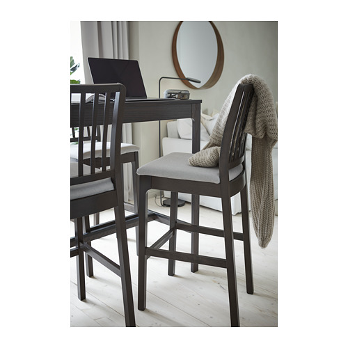 EKEDALEN bar stool with backrest