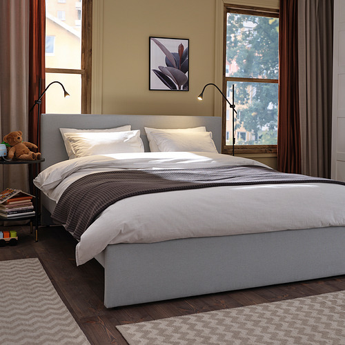 GLADSTAD - 雙人軟墊式床框, 淺灰色, 附床底板條底座 | IKEA 線上購物 - PH182866_S4