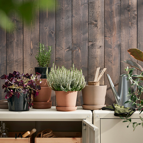 KLARBÄR plant pot with saucer