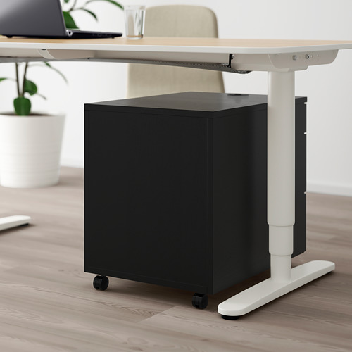 GALANT - 附輪腳抽屜櫃, 黑色/實木貼皮 梣木 | IKEA 線上購物 - PE709404_S4