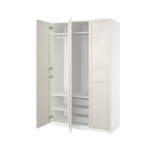 PAX/FLISBERGET - 衣櫃/衣櫥組合，白色/淺乳白色，150x60x236 公分 | IKEA 線上購物 - E1024451_S4