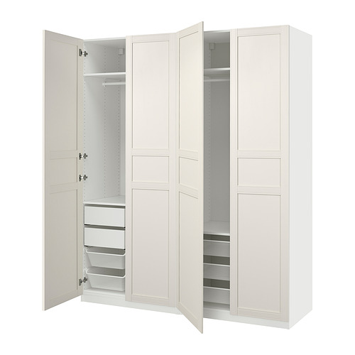PAX/FLISBERGET - 衣櫃/衣櫥組合，白色/淺乳白色，200x66x236 公分 | IKEA 線上購物 - E1024459_S4