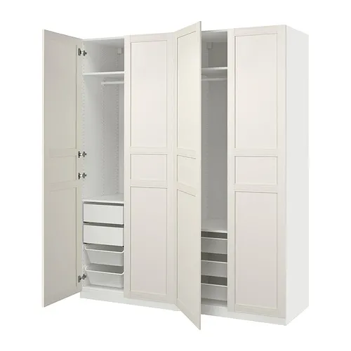 PAX/FLISBERGET - 衣櫃/衣櫥組合，白色/淺乳白色，200x66x236 公分 | IKEA 線上購物 - E1024459_S4