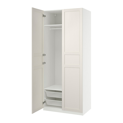 PAX/FLISBERGET - 衣櫃/衣櫥組合，白色/淺乳白色，100x60x236 公分 | IKEA 線上購物 - E1024467_S4