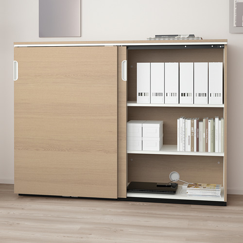 GALANT - 滑門收納櫃, 實木貼皮, 染白橡木 | IKEA 線上購物 - PE709821_S4