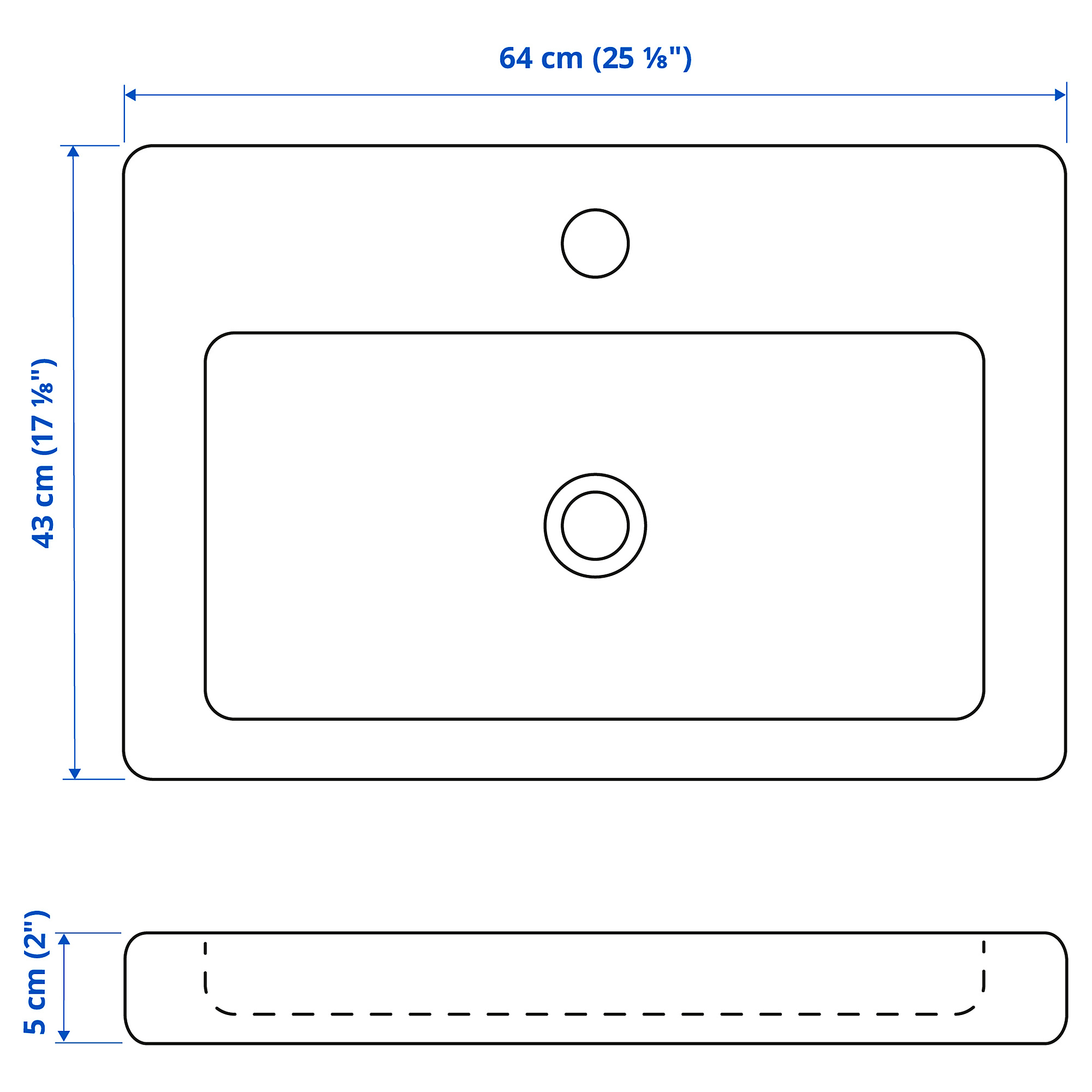 TVÄLLEN single wash-basin