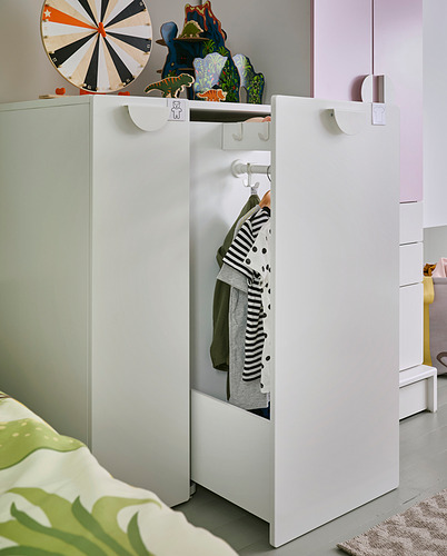 SMÅSTAD - 附外拉式底座衣櫃, 白色 | IKEA 線上購物 - PH174092_S4