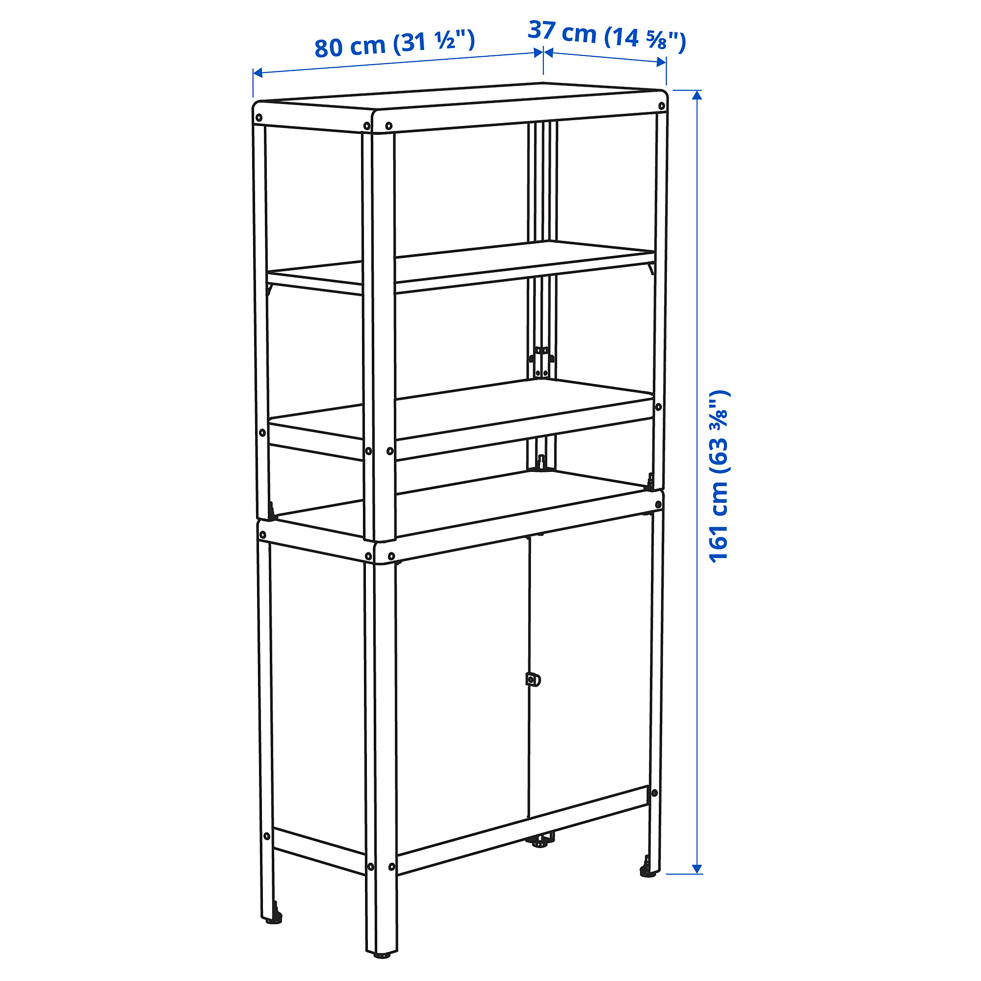 KOLBJÖRN shelving unit with cabinet