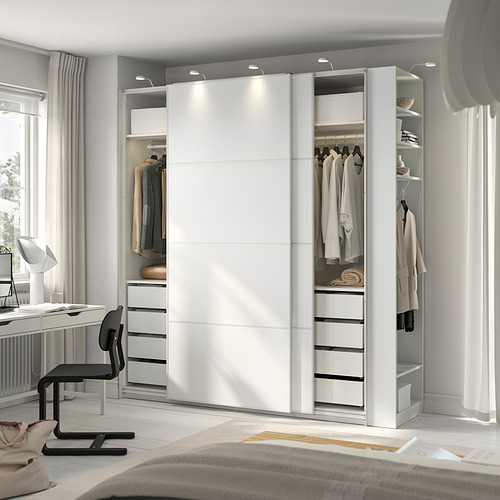 PAX/MEHAMN wardrobe with sliding doors