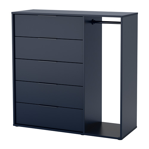 NORDMELA - 抽屜櫃附吊衣桿, 黑藍色 | IKEA 線上購物 - PE711620_S4