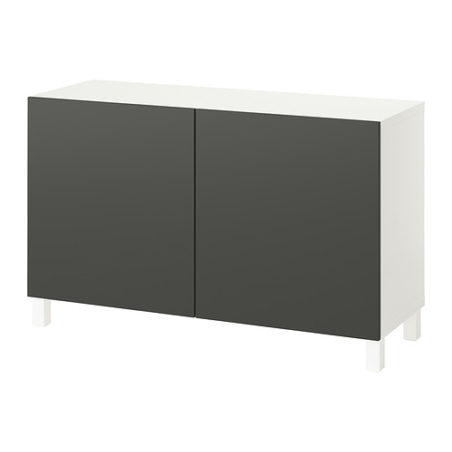 BESTÅ - 附門收納組合, 白色/Lappviken/Stubbarp 深灰色, 120x42x74 公分 | IKEA 線上購物 - PE953438_S4