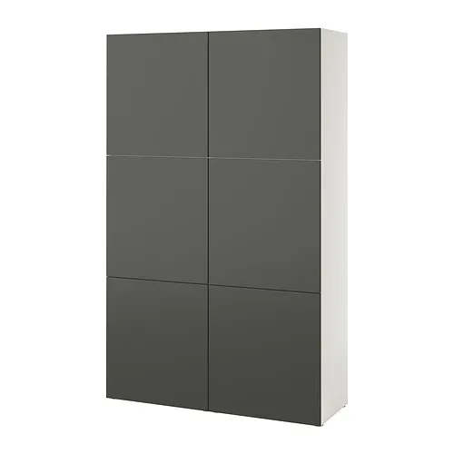 BESTÅ - 附門收納組合, 白色/Lappviken 深灰色, 120x42x193 公分 | IKEA 線上購物 - PE953445_S4