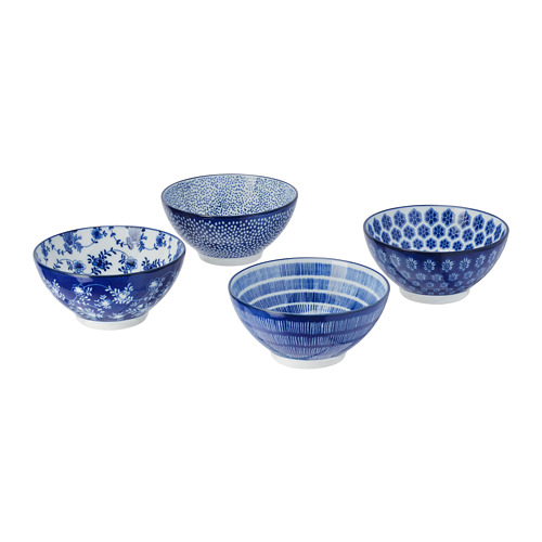 ENTUSIASM - bowl, patterned/blue, 12 cm | IKEA Taiwan Online - PE709594_S4